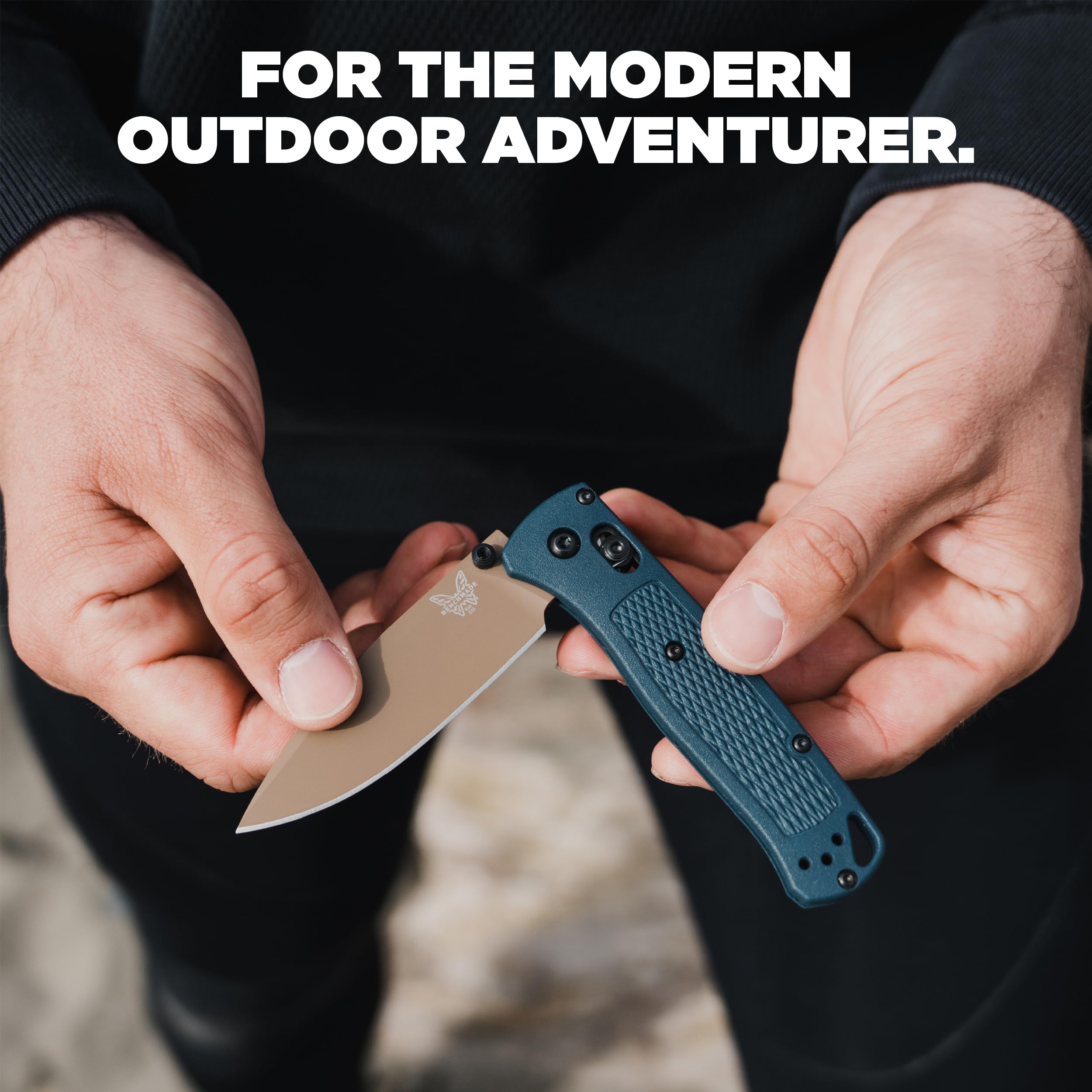 Benchmade - Bugout Outdoor EDC Folding Knife, Slim, Lightweight, Plain Edge, Drop-Point Blade, CPM-S30V Stainless Steel (58-60HRC), Grivory Handle (535FE-05) - Image 6