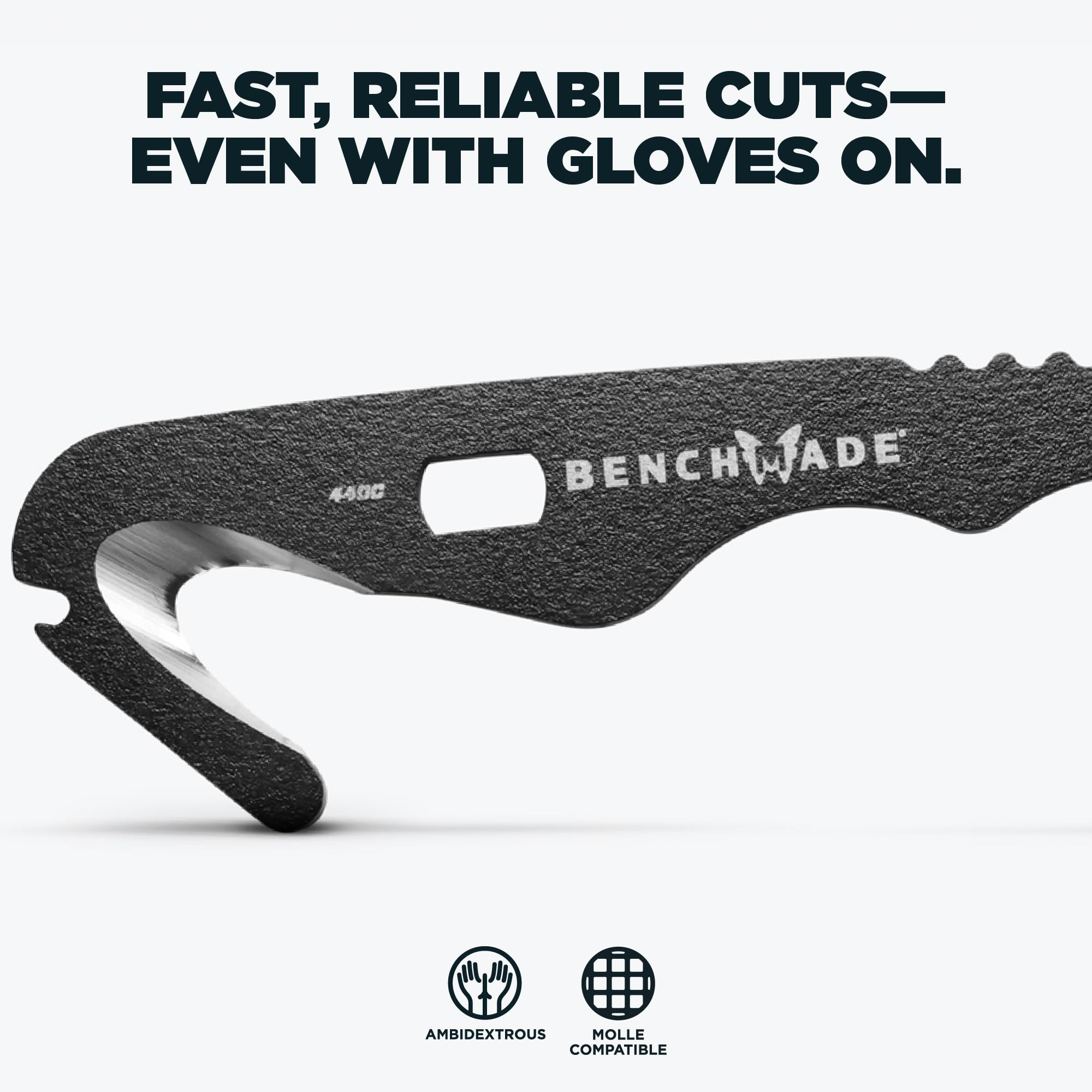 Benchmade - Hook Safety Cutter and O2 Wrench for Rescue and Tactical Use with Black 440C Handle (8 BLKWMED) - Image 3