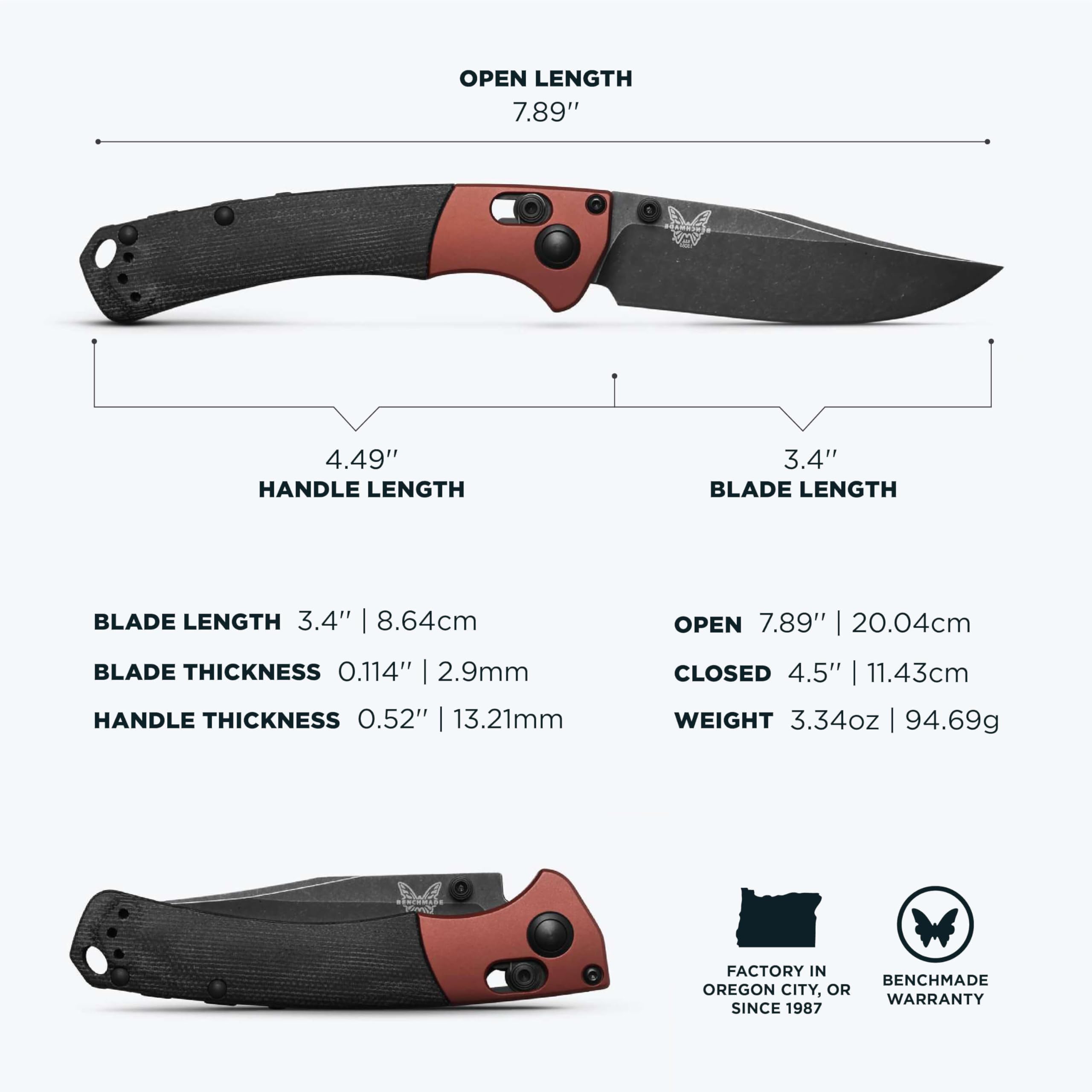 Benchmade - Mini Crooked River 15085 EDC Knife with Burnt Copper and Black Micarta Handle (15085BK-04) - Image 5