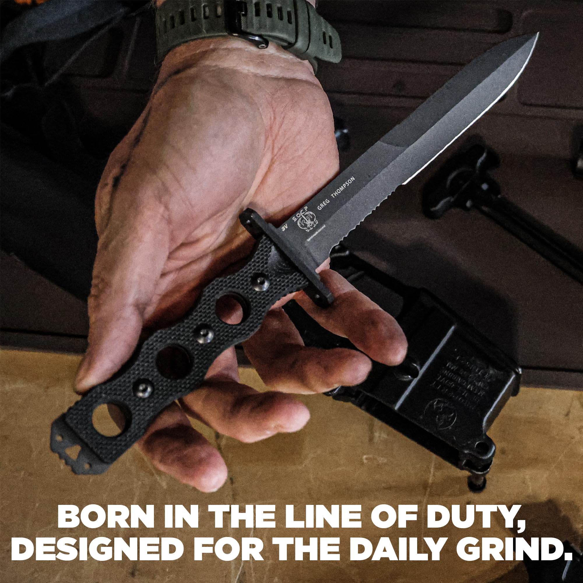 Benchmade - SOCP 185 Tactical Knife with Black G10 Handle (185SBK) - Image 6