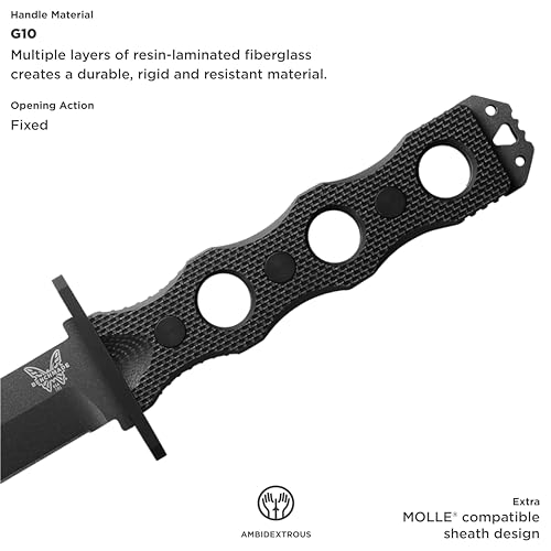Benchmade - SOCP 185BK Tactical Knife with Black G10 Handle (185BK) - Image 3